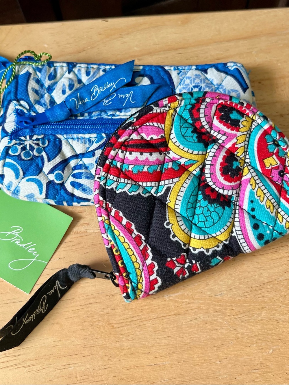 Vera Bradley Parisian Paisley & Blue Lagoon Coin/Card Holders Retired Patterns